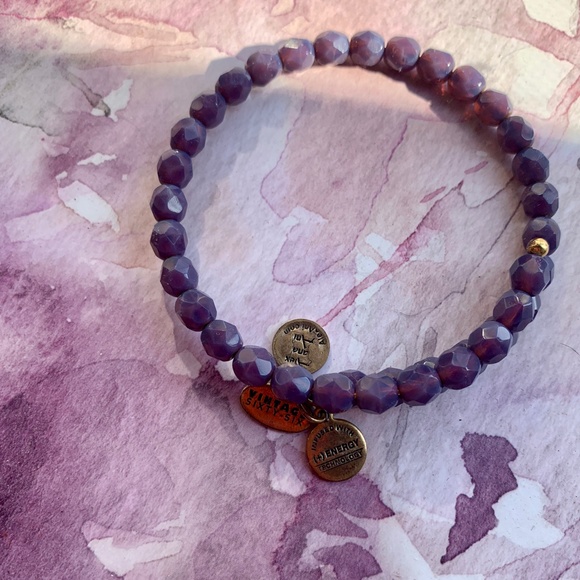 π Alex and Ani - 2013 Purple Bead Vintage Sixty-Six Wrap Bracelet NWOT π - Picture 5 of 5